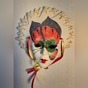 Vintage Face Mask 80s Ceramic Wall Decoration